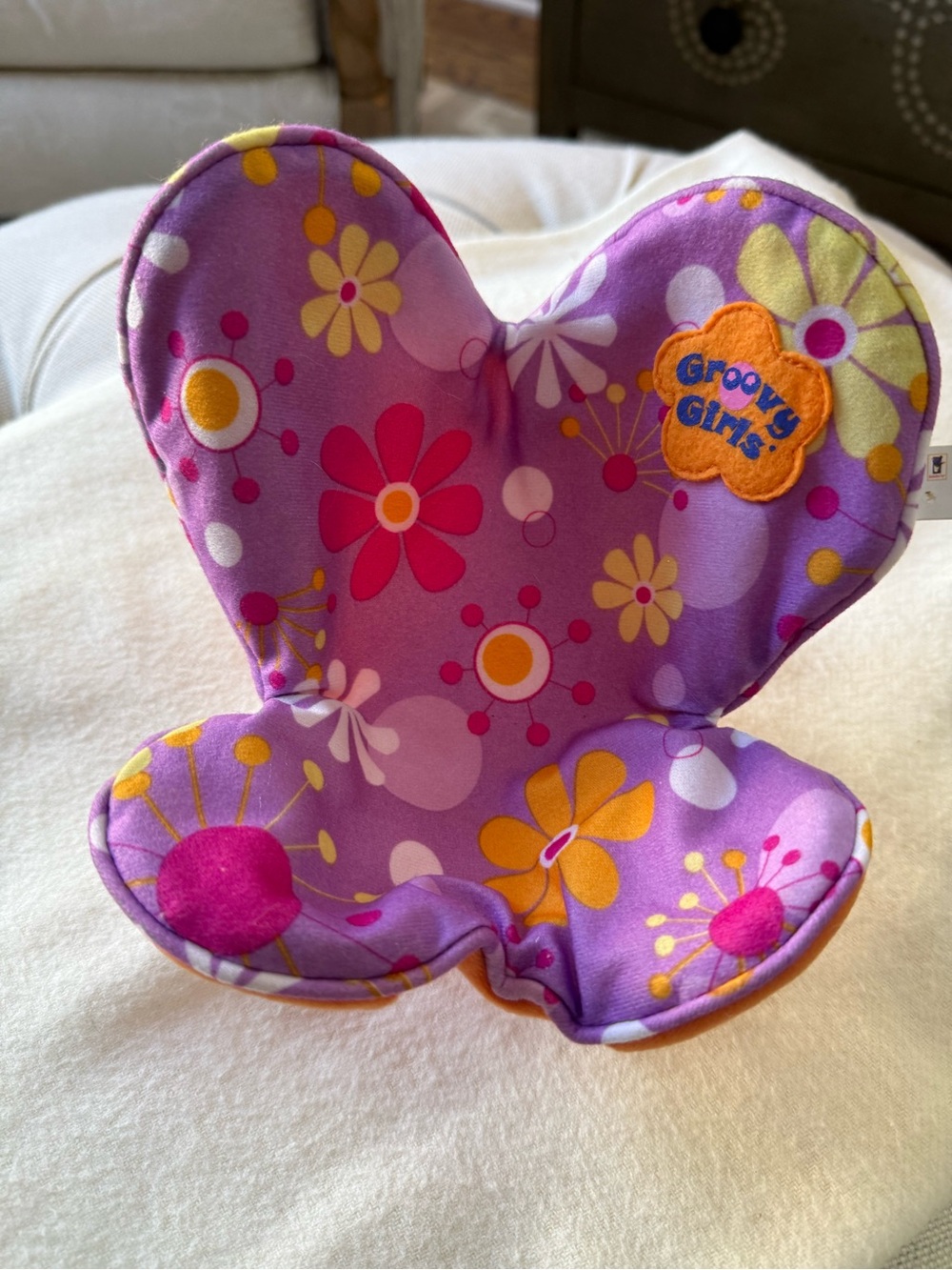 VINTAGE Groovy Girls Purple Floral Plush Chair for Kids. Classic. GUC